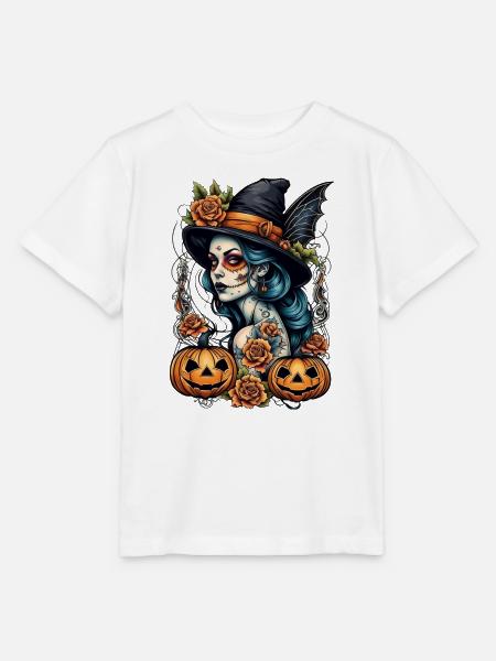 Día Muertos Hexe - Stanley/Stella Kinder T-Shirt MINI CREATOR - Weiß