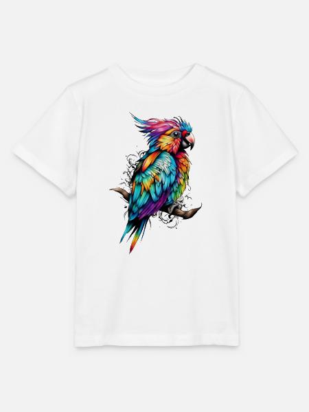 Bunter Papagei Farbfeuer - Stanley/Stella Kinder T-Shirt MINI CREATOR - Weiß