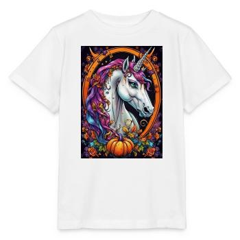 Farbtraum Unicorn im Herbstring - Stanley/Stella Kinder T-Shirt MINI CREATOR  - Weiß - Vorne - Maike (125cm)