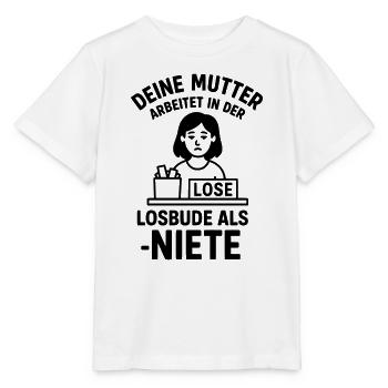 losbude deine mutter witz - Stanley/Stella Kinder T-Shirt MINI CREATOR  - Weiß - Vorne - Maike (125cm)