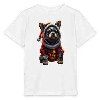 Weihnachts-Hund im Mantel - Stanley/Stella Kinder T-Shirt MINI CREATOR  - Weiß - Vorne - Maike (125cm)