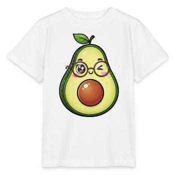 Avocado mit Brille Wink - Stanley/Stella Kinder T-Shirt MINI CREATOR  - Weiß - Vorne - Maike (125cm)