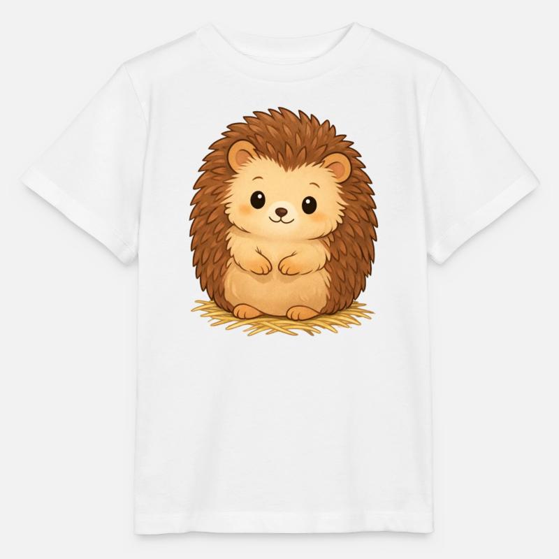 Hérisson câlin sur foin - T-shirt bio MINI CREATOR Stanley/Stella Enfant - blanc