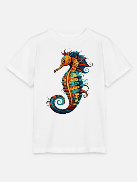  Seepferdchen Comic Seepferd - Stanley/Stella Kinder T-Shirt MINI CREATOR  - Weiß