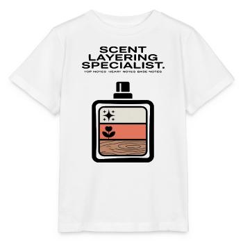 Scent Layering Top Heart Base Notes - Stanley/Stella MINI CREATOR Kids’ T-Shirt - white - Front - Maike (125cm)