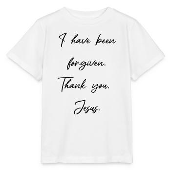 Vergebung - Danke Jesus  - Stanley/Stella Kinder T-Shirt MINI CREATOR  - Weiß - Vorne - Maike (125cm)