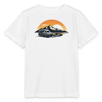 Sonnenuntergang Roadtrip mit Camper - Stanley/Stella Kinder T-Shirt MINI CREATOR  - Weiß - Vorne - Maike (125cm)