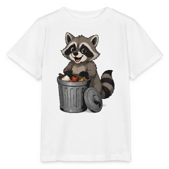 Un raton laveur avec des fruits dans la poubelle - T-shirt bio MINI CREATOR Stanley/Stella Enfant - blanc - Devant - Maike (125cm)