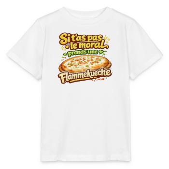 Si t'as pas le moral Flammekueche Alsace tshirt - T-shirt bio MINI CREATOR Stanley/Stella Enfant - blanc - Devant - Maike (125cm)