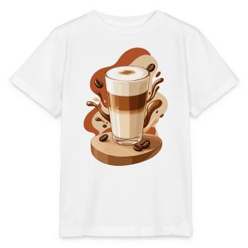 Cremiger Latte für Kaffeefans  - Stanley/Stella Kinder T-Shirt MINI CREATOR  - Weiß - Vorne - Maike (125cm)
