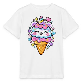 Lustiges Pastell-Eishorn - Stanley/Stella Kinder T-Shirt MINI CREATOR  - Weiß - Vorne - Maike (125cm)