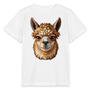 Alpaca Head - Stanley/Stella Kinder T-Shirt MINI CREATOR  - Weiß - Vorne - Maike (125cm)