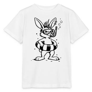 Bunny Punk, der Unterwasser-Forscher (1C) - Stanley/Stella Kinder T-Shirt MINI CREATOR  - Weiß - Vorne - Maike (125cm)