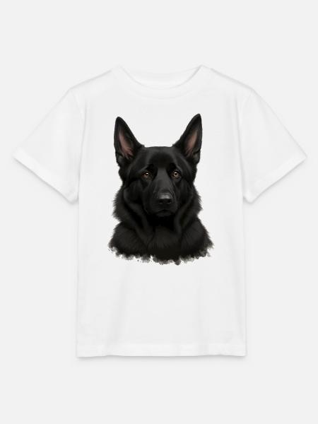 Schwarzer Schäferhund Porträt - Stanley/Stella Kinder T-Shirt MINI CREATOR - Weiß