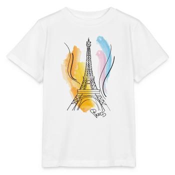 Eiffel Tower drawing - Stanley/Stella MINI CREATOR Kids’ T-Shirt - white - Front - Maike (125cm)