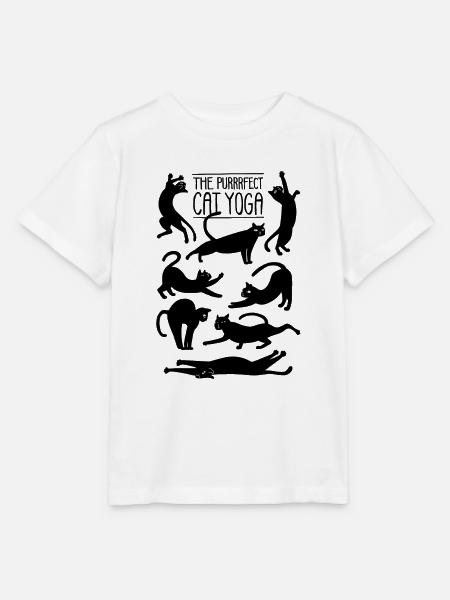 Das perfekte Katzen Yoga - Stanley/Stella Kinder T-Shirt MINI CREATOR - Weiß