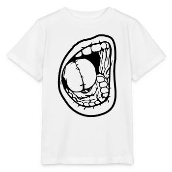 Crier bouche ouverte - T-shirt bio MINI CREATOR Stanley/Stella Enfant - blanc - Devant - Maike (125cm)