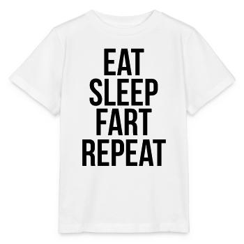 eat sleep fart repeat - T-shirt bio MINI CREATOR Stanley/Stella Enfant - blanc - Devant - Maike (125cm)