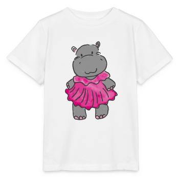 Pink Hippo - Stanley/Stella Kinder T-Shirt MINI CREATOR  - Weiß - Vorne - Maike (125cm)