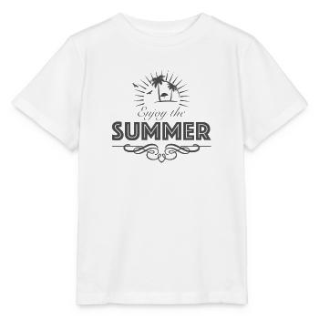 Soleil d'été plage mer palmiers - T-shirt bio MINI CREATOR Stanley/Stella Enfant - blanc - Devant - Maike (125cm)