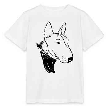 Bull terrier with scarf - Stanley/Stella MINI CREATOR Kids’ T-Shirt - white - Front - Maike (125cm)