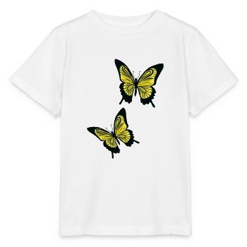 Gelbe Schmetterlinge - Stanley/Stella Kinder T-Shirt MINI CREATOR  - Weiß - Vorne - Maike (125cm)