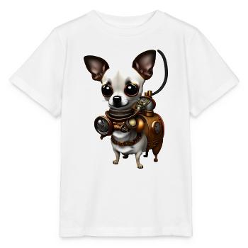 Steampunk Chihuahua - T-shirt bio MINI CREATOR Stanley/Stella Enfant - blanc - Devant - Maike (125cm)