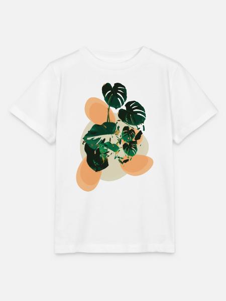 Monstera Flavour - Stanley/Stella Kinder T-Shirt MINI CREATOR  - Weiß