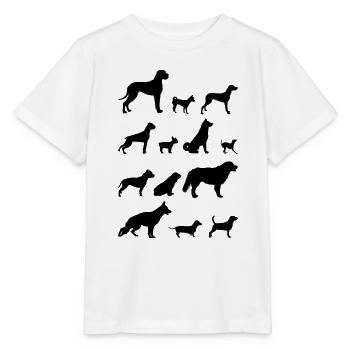 hunde schattenriss 1 - Stanley/Stella Kinder T-Shirt MINI CREATOR  - Weiß - Vorne - Maike (125cm)
