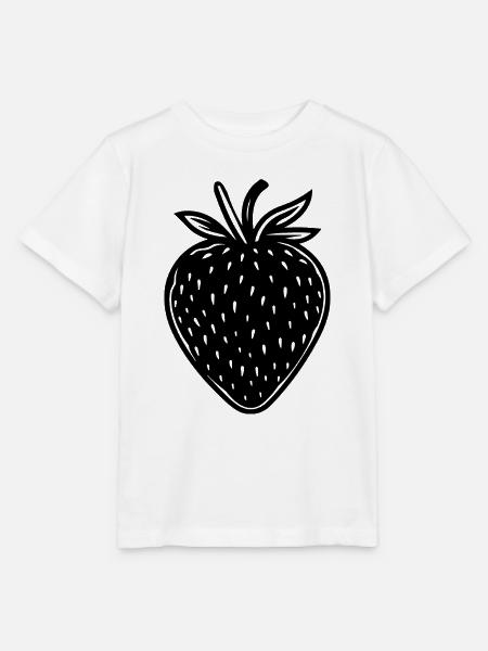 Erdbeere Obst Frucht - Stanley/Stella Kinder T-Shirt MINI CREATOR - Weiß