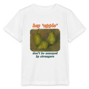Hey Apple - Ne soyez pas ennuyé par des inconnus - T-shirt bio MINI CREATOR Stanley/Stella Enfant - blanc - Devant - Maike (125cm)