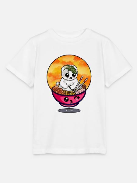 Ramen kitty - Stanley/Stella Kinder T-Shirt MINI CREATOR  - Weiß