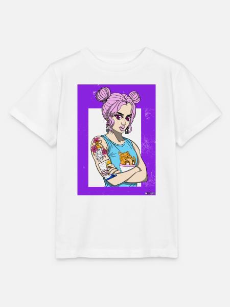 Otaku girl - Stanley/Stella Kinder T-Shirt MINI CREATOR  - Weiß