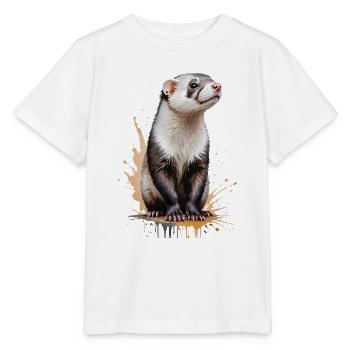 Ferret Watercolor - Playful Furball - Stanley/Stella MINI CREATOR Kids’ T-Shirt - white - Front - Maike (125cm)