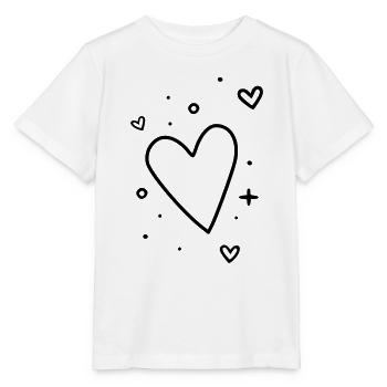 Großes Herz und kleine Herzen - Stanley/Stella Kinder T-Shirt MINI CREATOR  - Weiß - Vorne - Maike (125cm)