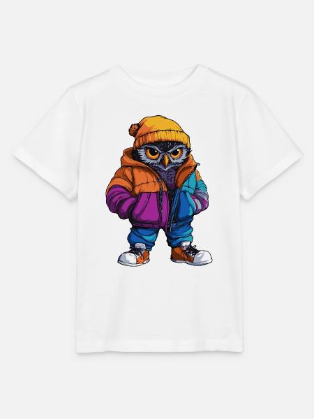 Eule Lustig Winter - Stanley/Stella Kinder T-Shirt MINI CREATOR - Weiß