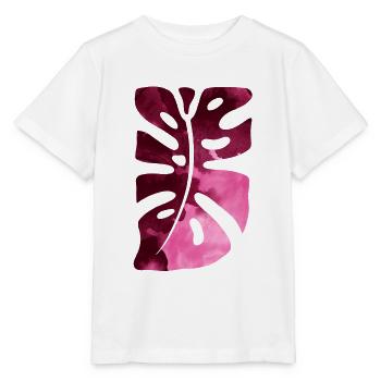 Monstera Blatt - Stanley/Stella Kinder T-Shirt MINI CREATOR  - Weiß - Vorne - Maike (125cm)