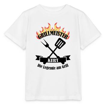 Grillmeister Kurt lustiger Spruch Vorname - Stanley/Stella Kinder T-Shirt MINI CREATOR  - Weiß - Vorne - Maike (125cm)