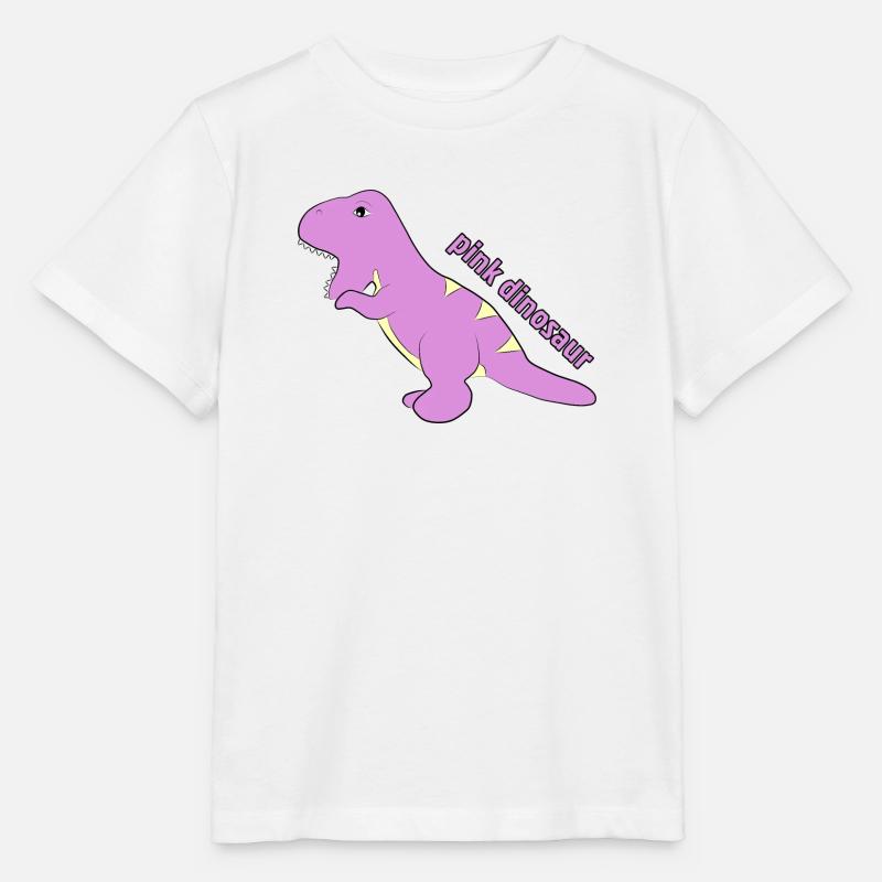 Pinker Dinosaurier - Stanley/Stella Kinder T-Shirt MINI CREATOR  - Weiß