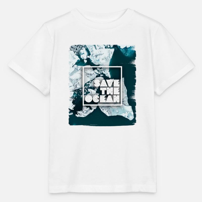 SAVE THE OCEAN - T-shirt bio MINI CREATOR Stanley/Stella Enfant - blanc