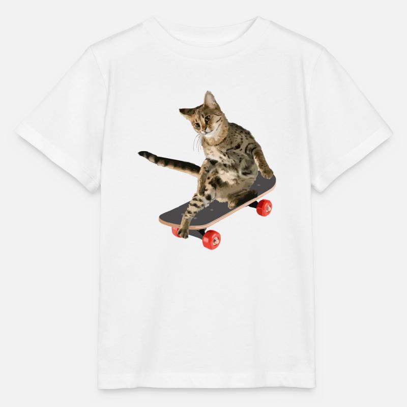 Skateboards Cat Skateboards - T-shirt bio MINI CREATOR Stanley/Stella Enfant - blanc
