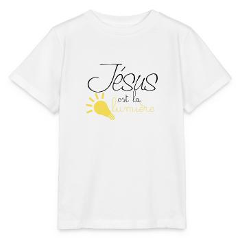 Jésus la lumière - T-shirt bio MINI CREATOR Stanley/Stella Enfant - blanc - Devant - Maike (125cm)