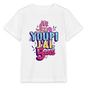 My Little Pony Geburtstag Youpi J'ai 5 An - Stanley/Stella Kinder T-Shirt MINI CREATOR  - Weiß - Vorne - Maike (125cm)