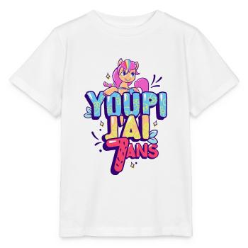 My Little Pony Geburtstag Youpi J'ai 7 An - Stanley/Stella Kinder T-Shirt MINI CREATOR  - Weiß - Vorne - Maike (125cm)