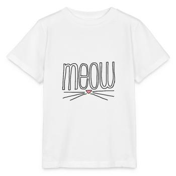 Meow Katzengesicht - Stanley/Stella Kinder T-Shirt MINI CREATOR  - Weiß - Vorne - Maike (125cm)