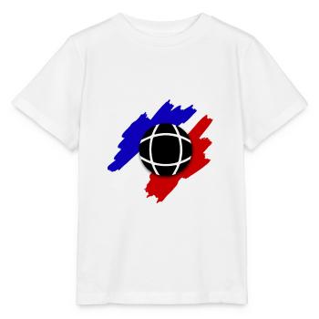 Boule de pétanque tricolore - T-shirt bio MINI CREATOR Stanley/Stella Enfant - blanc - Devant - Maike (125cm)