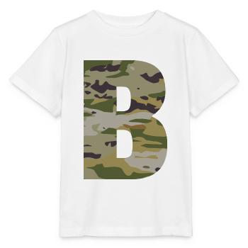 Camouflage letter B - Stanley/Stella MINI CREATOR Kids’ T-Shirt - white - Front - Maike (125cm)