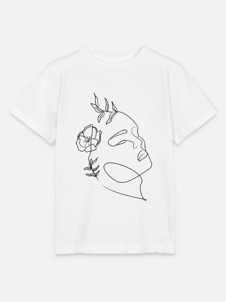 Lineart Design Frauengesicht - Stanley/Stella Kinder T-Shirt MINI CREATOR  - Weiß
