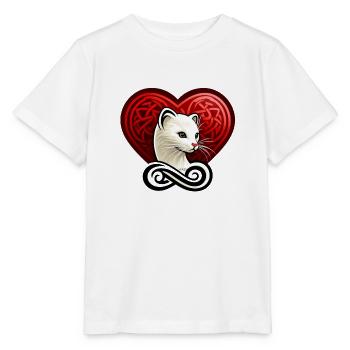 Charmantes Hermelinherz aus der Bretagne - Stanley/Stella Kinder T-Shirt MINI CREATOR  - Weiß - Vorne - Maike (125cm)