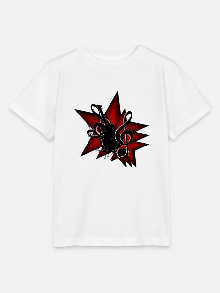 Sterne Gitarre Notenschlüssel - Stanley/Stella Kinder T-Shirt MINI CREATOR - Weiß